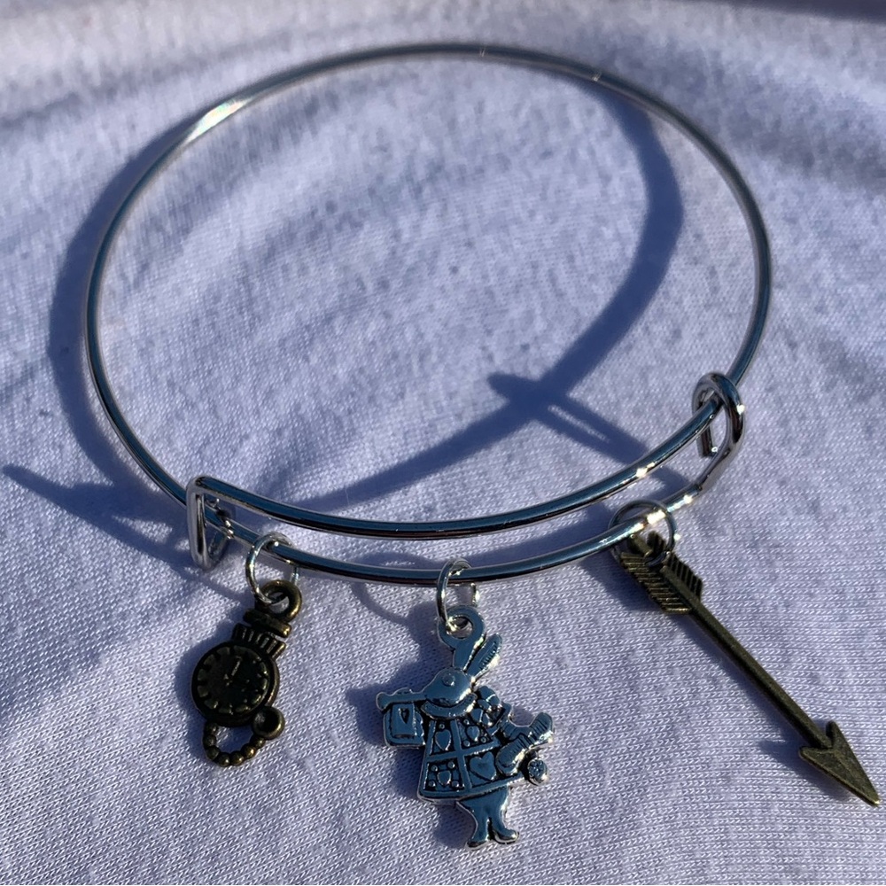 Brand New! Handmade! Adjustable Charm Bangle Bracelet! - Picture 2 of 4